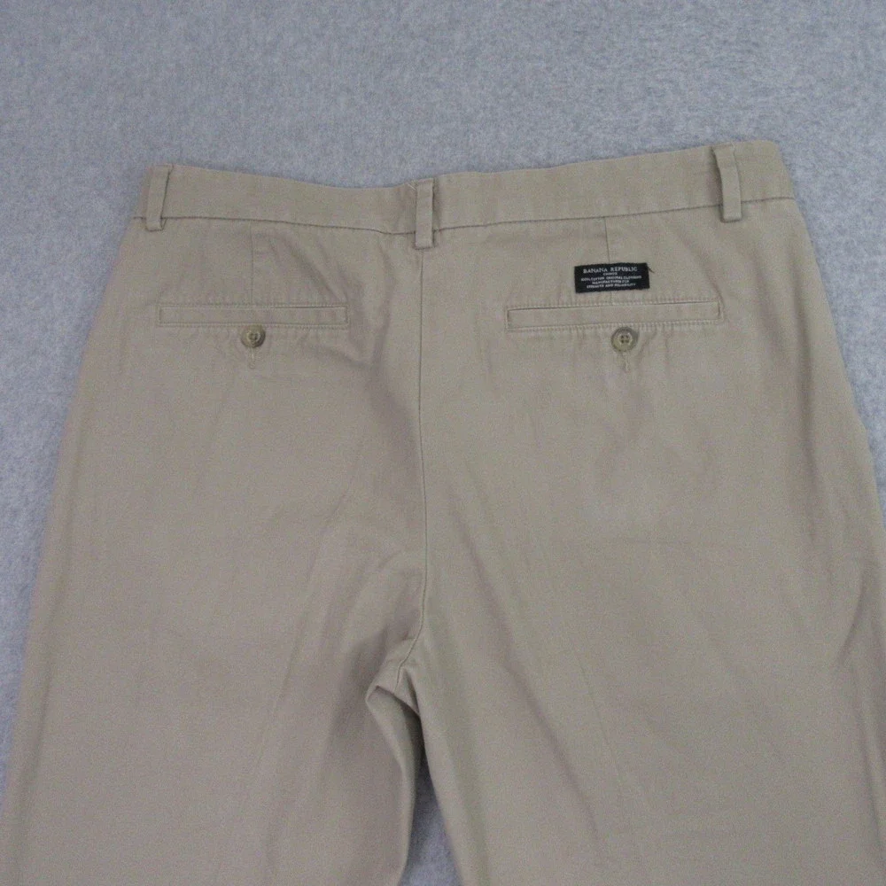 Banana Republic Mens Aiden Chino Pants 34 x 26 Beige Flat Front Pocket‎